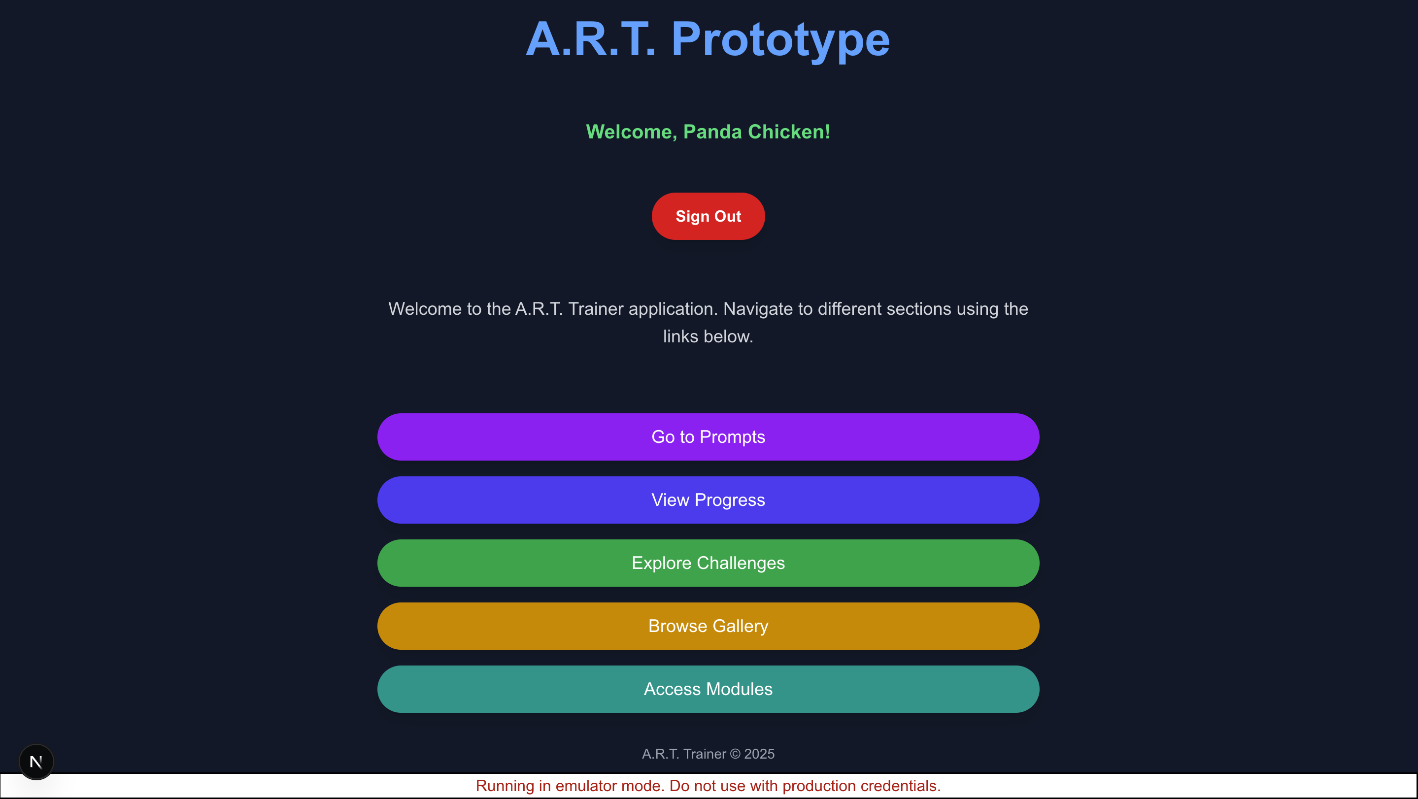 Artistic Regimen Trainer (A.R.T.)